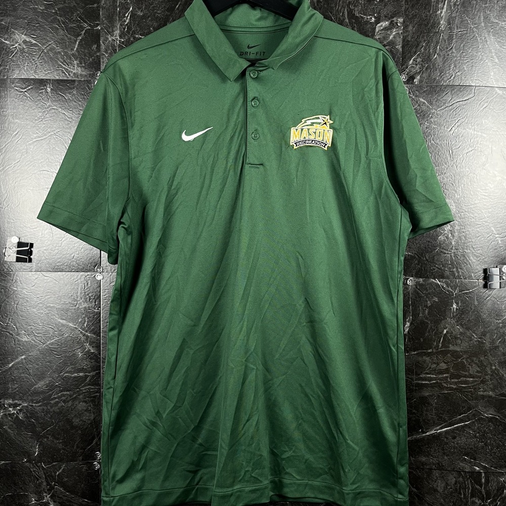 Nike Men's Green Dri-Fit Mason Polo Shirt Large